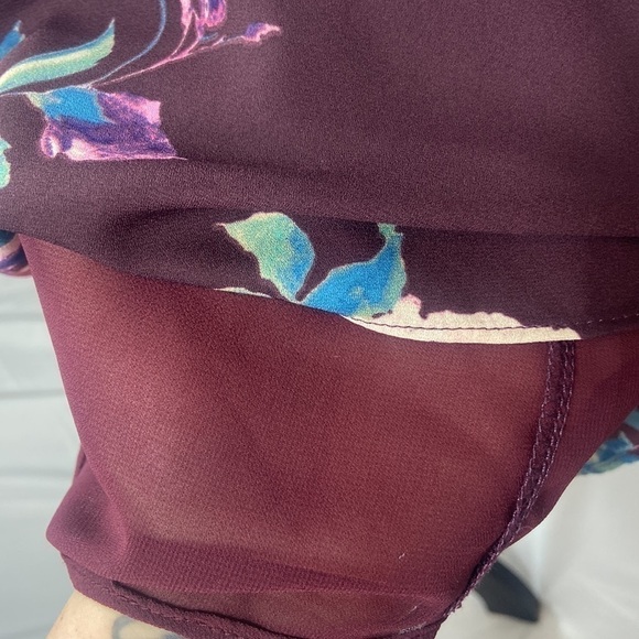 Everly Purple Floral Halter Fully Lined Flowy Sheer Dress - Picture 7 of 10